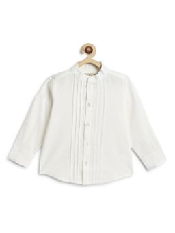 TIBER TABER - Boys White Cotton Solid/Plain Shirt