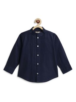 TIBER TABER - Boys Blue Cotton Solid/Plain Shirt