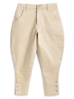 TIBER TABER - Boys Cream Cotton Solid/Plain Pant