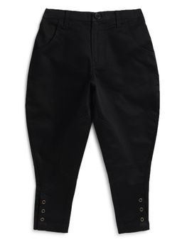 TIBER TABER - Boys Black Cotton Solid/Plain Pant