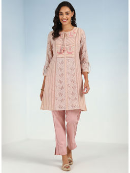 Lakshita - Peach Rachael Kurti with Keyhole Neck