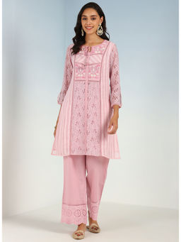 Lakshita - Pink Rachael Kurti with Keyhole Neck