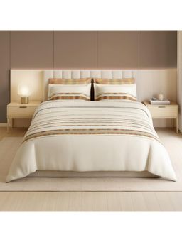 SPACES - 350 Tc Egyptian Cotton Abstract King Bedsheet with 2 Pillow Covers