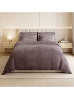 SPACES - Alive 300 Tc Cotton Abstract King Bedsheet with 4 Pillow Covers - Purple