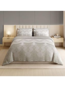 SPACES - Alive 300 Tc Cotton Floral King Bedsheet with 4 Pillow Covers