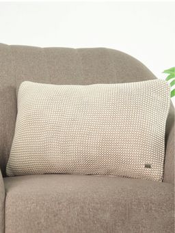 PLUCHI - Natural Cotton Knitted 12 X 20 Inches Decorative Cushion Cover