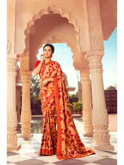 VAIRAGEE - Soft Moss Silk Printed Saree & Mono Banglory with Unstitched Blouse
