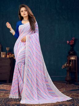 VAIRAGEE - Soft Georgette Multi Colour Printed Saree & Mono Banglory with Unstitched Blouse