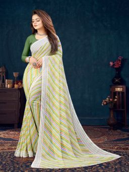 VAIRAGEE - Soft Georgette Multi Colour Printed Saree & Mono Banglory with Unstitched Blouse