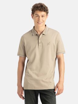 Jockey - 3911 Men Super Combed Cotton Solid Half Sleeve Polo T-Shirt - Desert Taupe