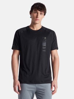 Jockey - MV50 Men Microfiber Solid Round Neck Textured T-Shirt - Black