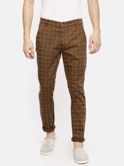The Indian Garage Co - Men Brown Checks Chinos
