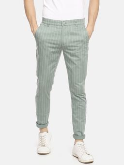 The Indian Garage Co - Men Green Stripes Chinos