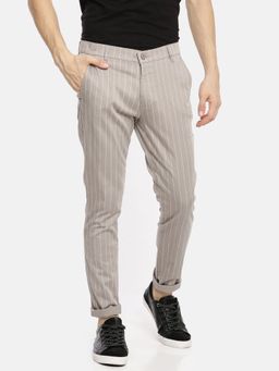 The Indian Garage Co - Men Mauve Stripes Chinos