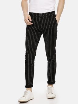 The Indian Garage Co - Men Black Stripes Chinos
