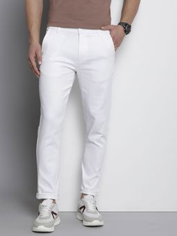 The Indian Garage Co - Men White Solid/Plain Chinos