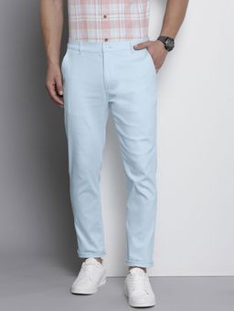 The Indian Garage Co - Men Blue Solid/Plain Chinos
