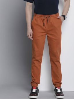 The Indian Garage Co - Men Rust Solid/Plain Joggers