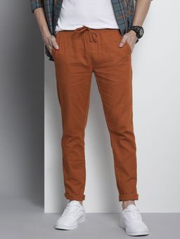 The Indian Garage Co - Men Rust Solid/Plain Trouser