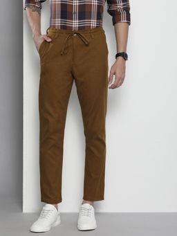 The Indian Garage Co - Men Brown Solid/Plain Trousers