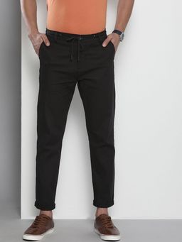 The Indian Garage Co - Men Black Solid/Plain Trousers