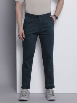 The Indian Garage Co - Men Navy Blue Solid/Plain Chinos