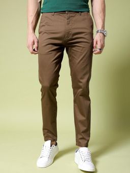The Indian Garage Co - Men Brown Solid/Plain Chinos