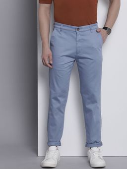 The Indian Garage Co - Men Blue Solid/Plain Chinos