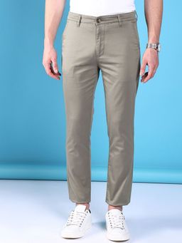 The Indian Garage Co - Men Grey Solid/Plain Chinos