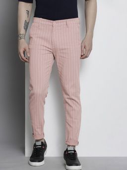 The Indian Garage Co - Men Pink Stripes Chinos