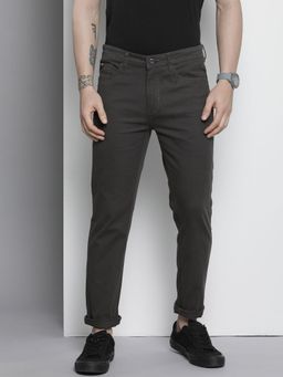 The Indian Garage Co - Men Charcoal Solid/Plain Chinos
