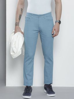The Indian Garage Co - Men Blue Solid/Plain Chinos