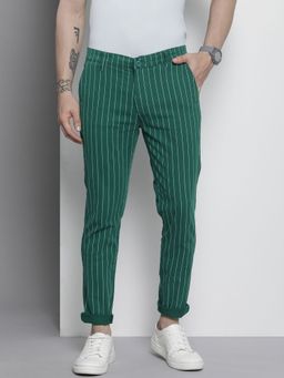 The Indian Garage Co - Men Green Stripes Chinos