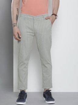 The Indian Garage Co - Men Grey Stripes Chinos