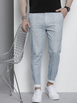 The Indian Garage Co - Men Grey Textured Chinos