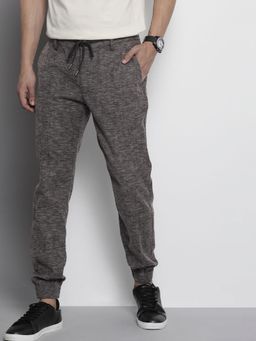 The Indian Garage Co - Men Black Textured Joggers