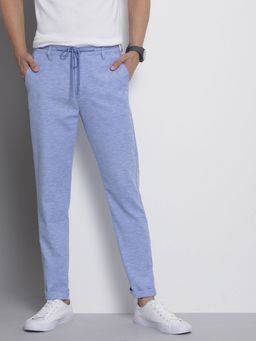 The Indian Garage Co - Men Blue Textured Trousers