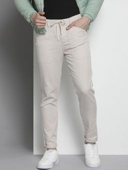 The Indian Garage Co - Men White Solid/Plain Trousers