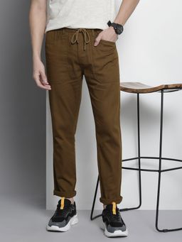 The Indian Garage Co - Men Brown Solid/Plain Trousers