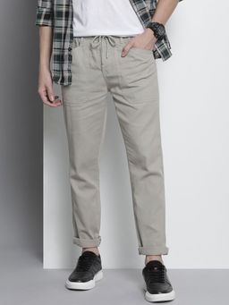 The Indian Garage Co - Men Grey Solid/Plain Trousers