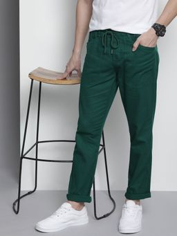 The Indian Garage Co - Men Teal Solid/Plain Trousers