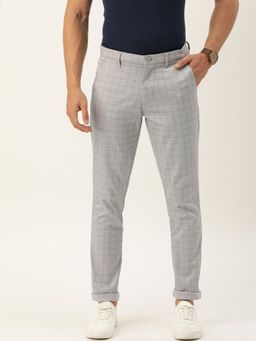The Indian Garage Co - Men Grey Checks Chinos