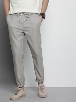 The Indian Garage Co - Men Grey Solid/Plain Trousers