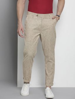 The Indian Garage Co - Men Beige Textured Trousers