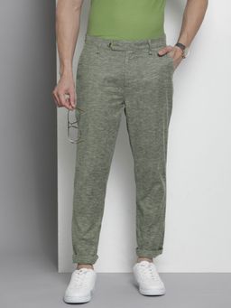 The Indian Garage Co - Men Grey Textured Trousers
