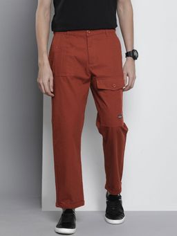 The Indian Garage Co - Men Rust Solid/Plain Trousers