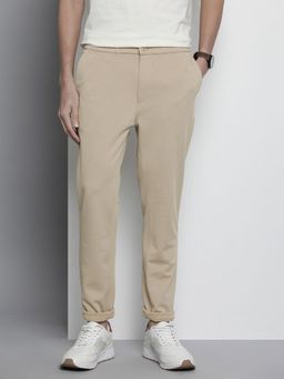 The Indian Garage Co - Men Beige Solid/Plain Chinos
