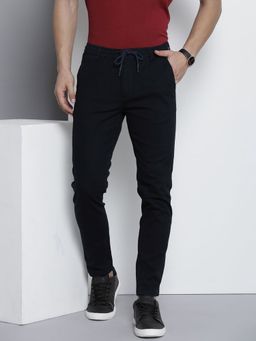 The Indian Garage Co - Men Navy Blue Solid/Plain Chinos