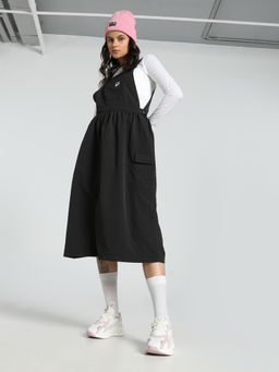 Puma - Black Downtown Oversized Dungaree Dress