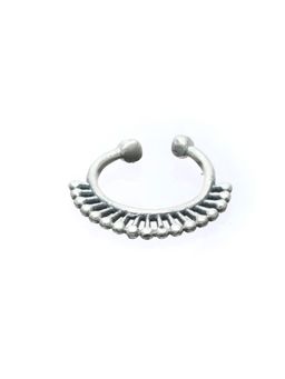 Sheer by Priyaasi - Oxidised Silver Spark Pattern Septum Nose Ring